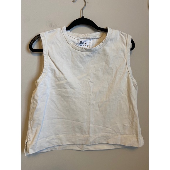 MHL Margaret Howell Organic Cotton Sleeveless Crew Neck Tank Top Size Medium - Picture 2 of 8